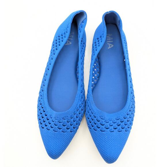 MIA Lovi Knit Pointed Toe Dressy Ballet Flats Women's Blue Size US7.5M EU38 - Picture 9 of 10
